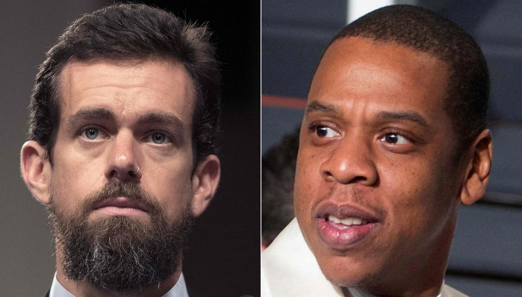 Twitter and Square CEO Jack Dorsey, left, and rapper Jay-Z are close friends and business partners. Photos: AFP Twitter and Square CEO Jack Dorsey, left, and rapper Jay-Z are close friends and business partners. Photos: AFP