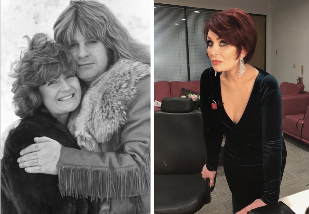 A younger, curvier Sharon Osbourne with her husband Ozzy, and more recently after “getting control of her eating habits”. Photo: @sharonosbourne/Instagram