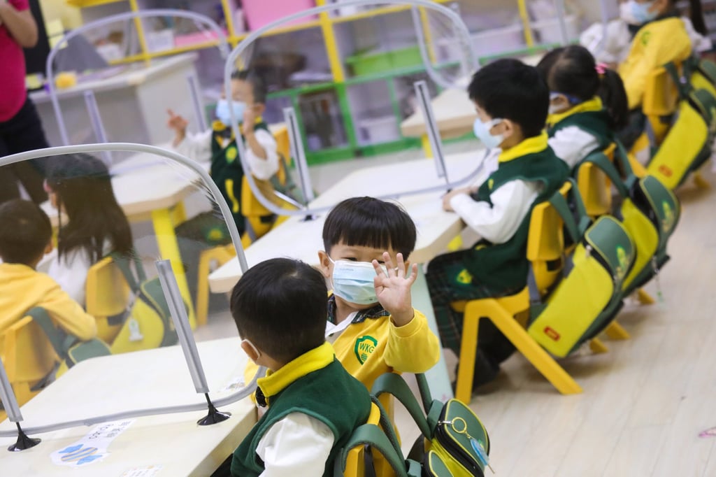Wellcome International Kindergarten in Tuen Mun resumed face-to-face class last month. Photo: K. Y. Cheng Wellcome International Kindergarten in Tuen Mun resumed face-to-face class last month. Photo: K. Y. Cheng