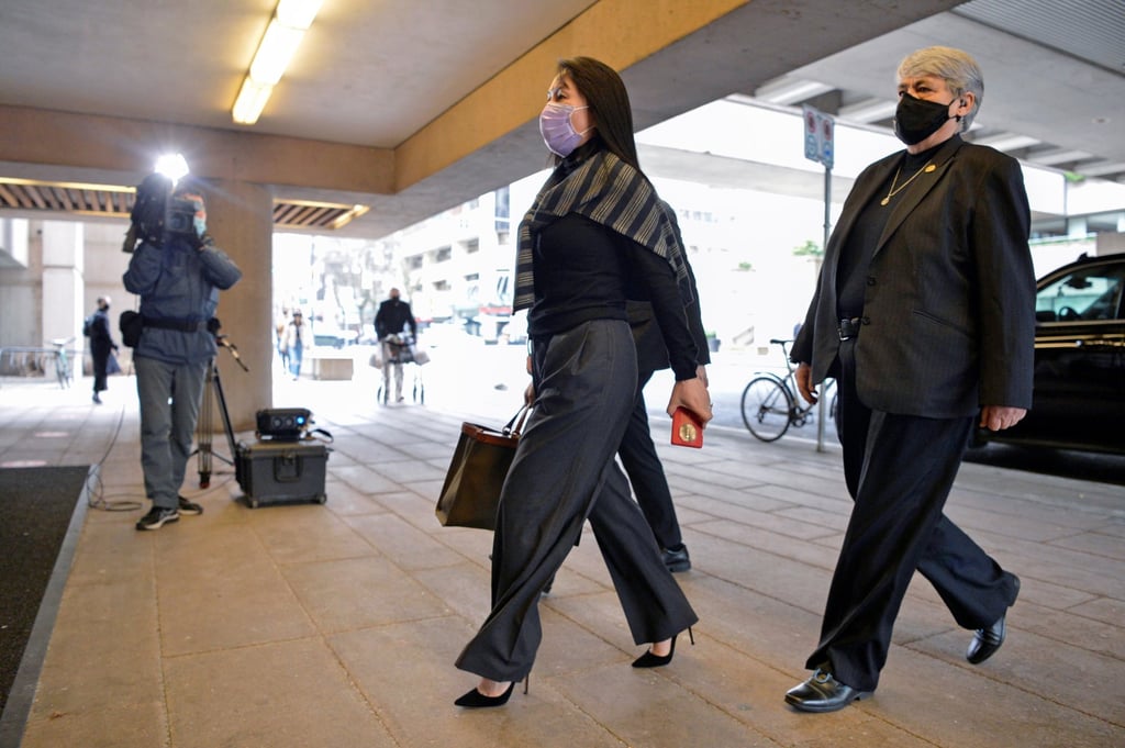 Huawei Technologies CFO Meng Wanzhou arrives at court in Vancouver, Canada, on March 1, 2021. Photo: Reuters