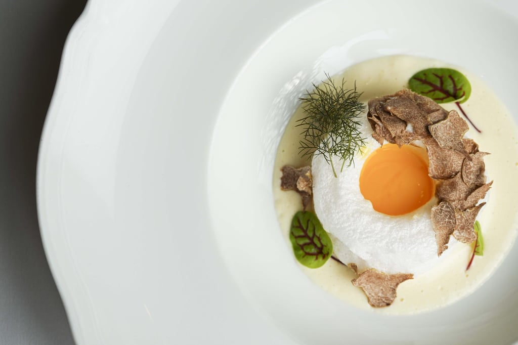 Mountain organic egg with five grams of Alba white truffle. Photo: handout