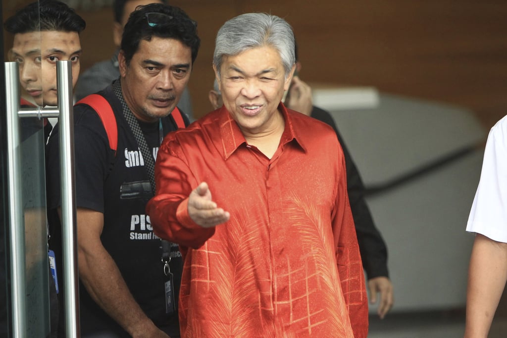 Ahmad Zahid Hamidi, centre, pictured in 2018. Photo: AP