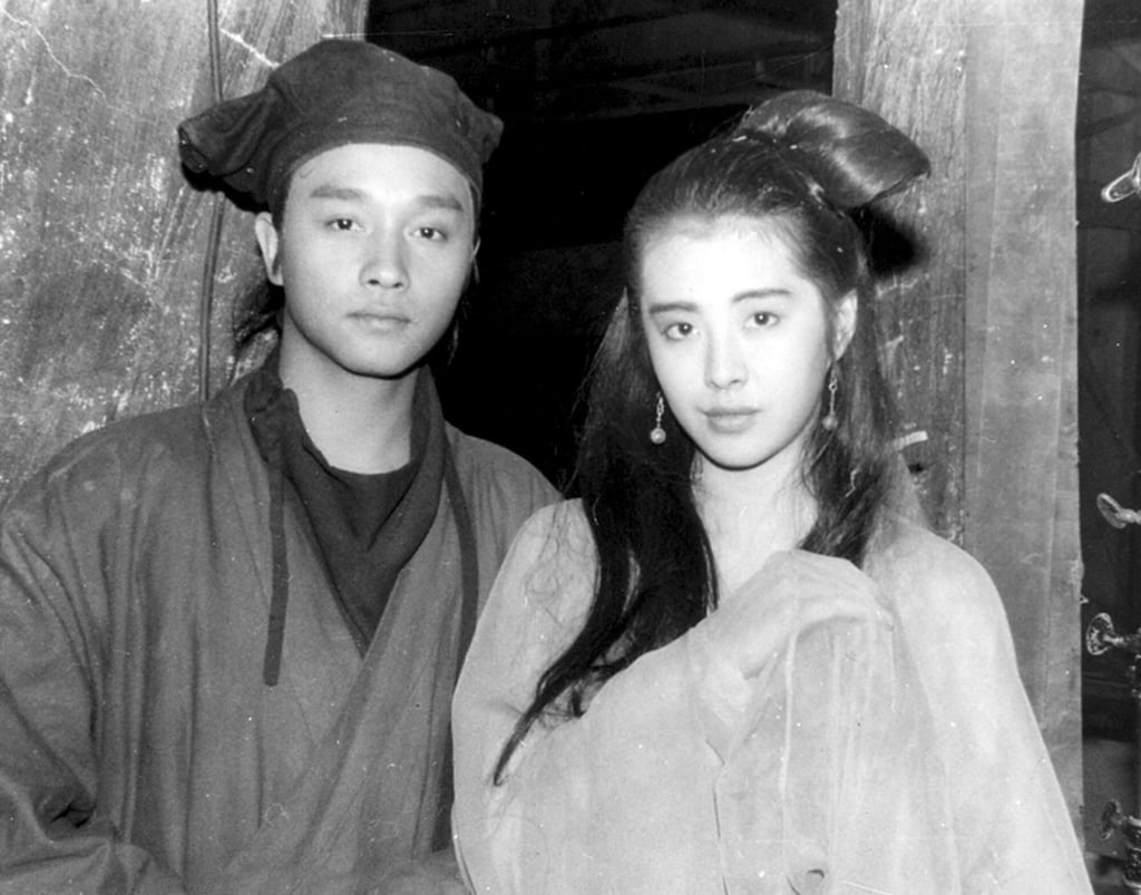 Leslie Cheung on set with Joey Wong – the actor bought a respectability to Hong Kong films that had previously been lacking in Western eyes. Photo: Handout Leslie Cheung on set with Joey Wong – the actor bought a respectability to Hong Kong films that had previously been lacking in Western eyes. Photo: Handout
