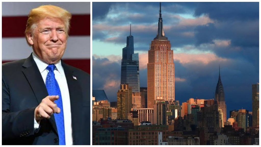 Donald Trump and the Empire State Building. Photo: @Shippinbot, @@DIEBO37/Twitter