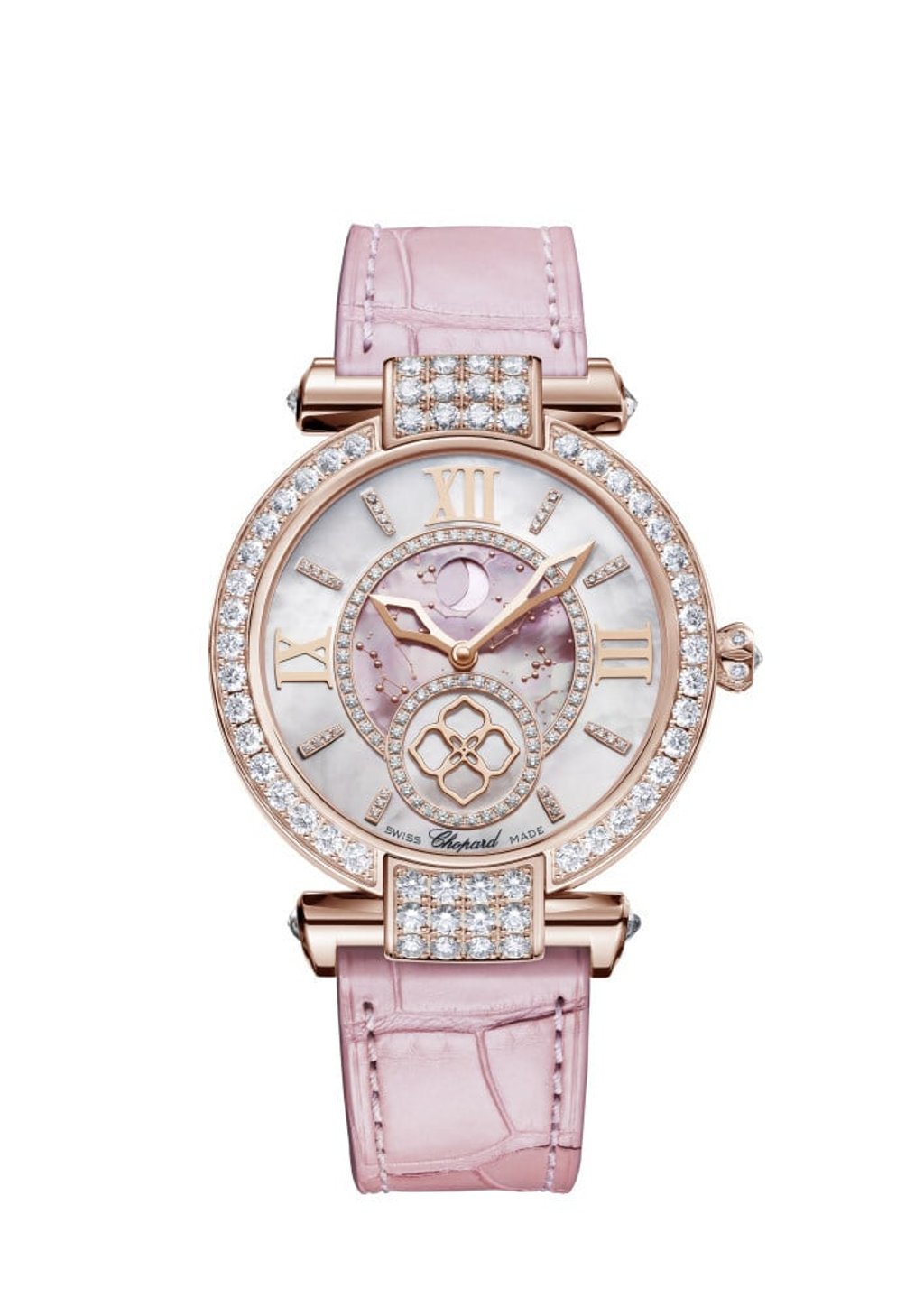Chopard’s self-winding Imperiale Moonphase in 18-karat rose gold. Photo: Chopard Chopard’s self-winding Imperiale Moonphase in 18-karat rose gold. Photo: Chopard