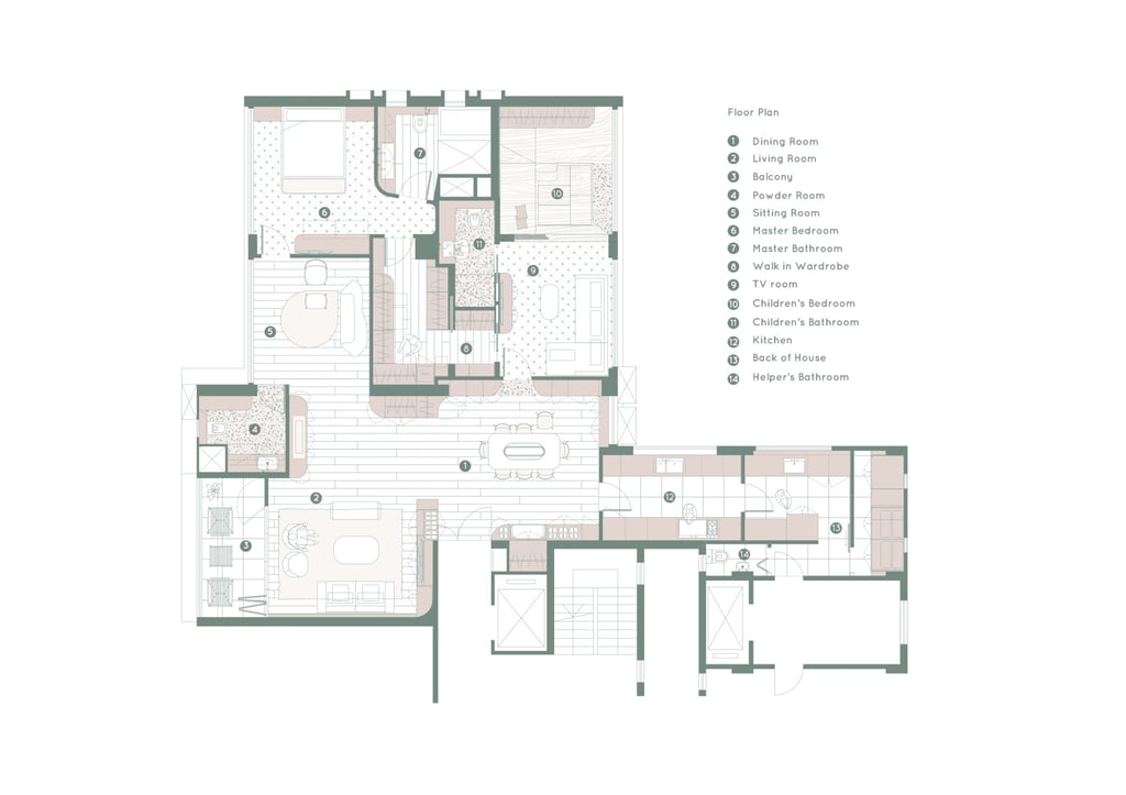 The floorplan of the flat. Photo: Bean Buro The floorplan of the flat. Photo: Bean Buro