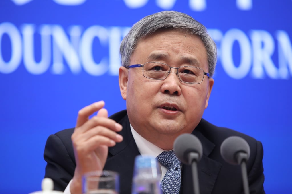 Guo Shuqing, chairman of the China Banking and Insurance Regulatory Commission, speaks a press conference held by the State Council Information Office in Beijing on March 2. Guo is widely seen as a regulatory “hawk” among the top Chinese officials. Photo: Simon Song Guo Shuqing, chairman of the China Banking and Insurance Regulatory Commission, speaks a press conference held by the State Council Information Office in Beijing on March 2. Guo is widely seen as a regulatory “hawk” among the top Chinese officials. Photo: Simon Song
