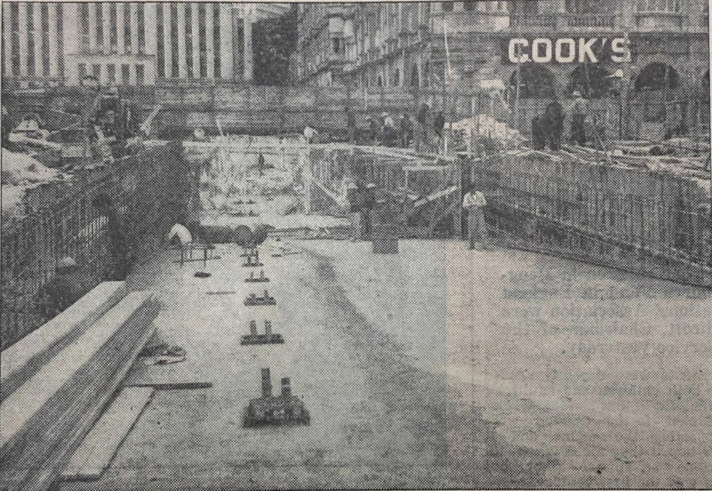 The Connaught Road Central subway under construction, on January 5, 1959. Photo: SCMP