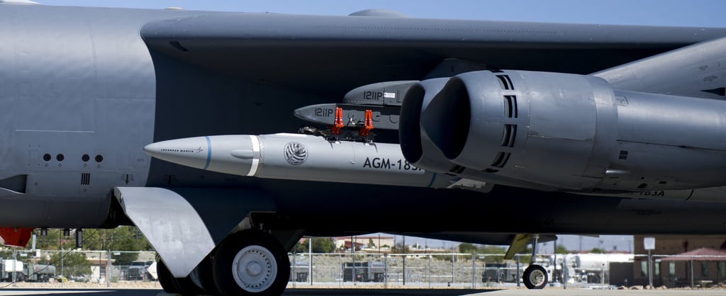 The AGM-183A Air-launched Rapid Response Weapon on a B-52H Stratofortress. File photo: US Air Force The AGM-183A Air-launched Rapid Response Weapon on a B-52H Stratofortress. File photo: US Air Force