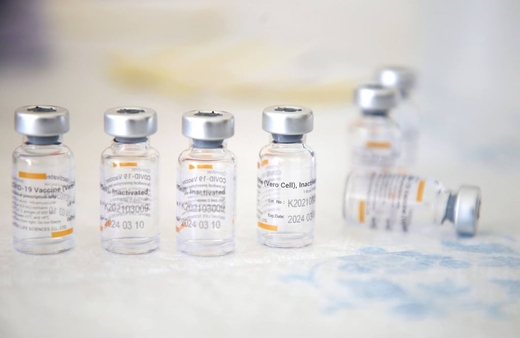Vials of Sinovac’s Covid-19 vaccine are seen during a vaccination campaign in March. Photo: AFP