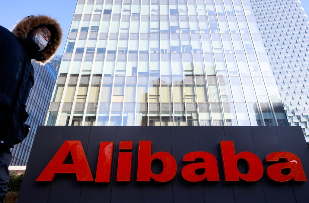 The logo of Alibaba Group at its office in Beijing on January 5, 2021.Photo: Reuters