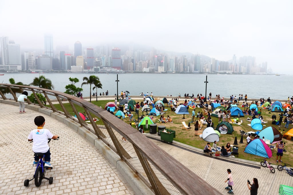 Families gather at West Kowloon Promenade on Easter Sunday public holiday. Photo: SCMP / Nora Tam Families gather at West Kowloon Promenade on Easter Sunday public holiday. Photo: SCMP / Nora Tam