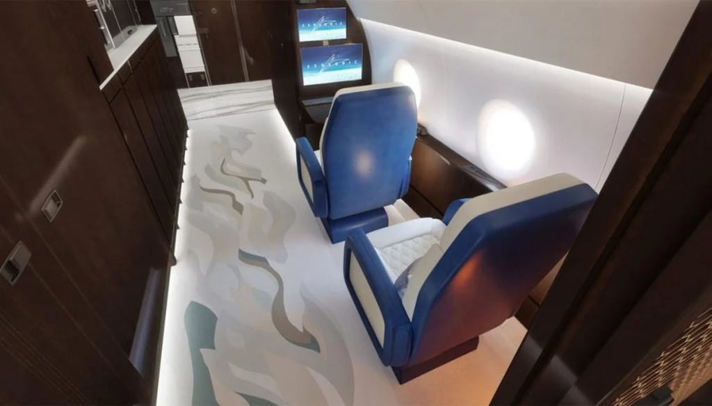 Inside the plush cabin of the new supersonic Air Force One. Photo: Luxurylaunches Inside the plush cabin of the new supersonic Air Force One. Photo: Luxurylaunches