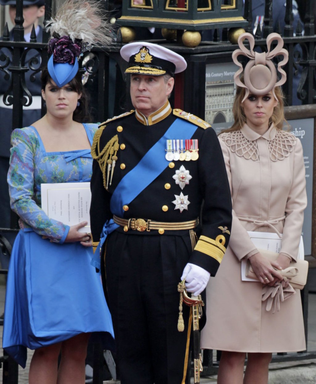 Britain’s Prince Andrew and his daughters Princess Eugenie and Princess Beatrice leave Westminster Abbey at the wedding of Prince William and Kate Middleton in London in 2011. Photo: AP Britain’s Prince Andrew and his daughters Princess Eugenie and Princess Beatrice leave Westminster Abbey at the wedding of Prince William and Kate Middleton in London in 2011. Photo: AP