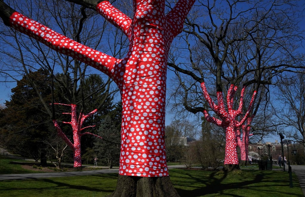 Kusama’s ‘Ascension of Polka Dots on Trees’. Photo: Timothy A Clary/AFP Kusama’s ‘Ascension of Polka Dots on Trees’. Photo: Timothy A Clary/AFP