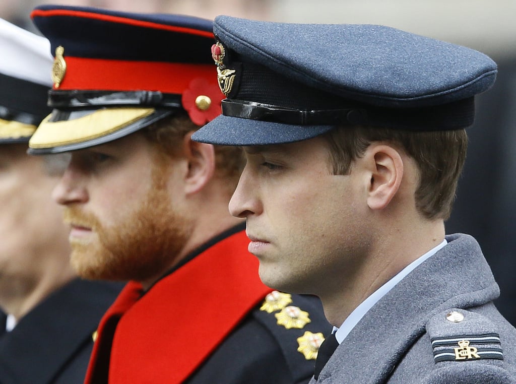 Prince Harry (left) and Prince William attend the Remembrance Sunday ceremony at the Cenotaph in London. Photo: AP