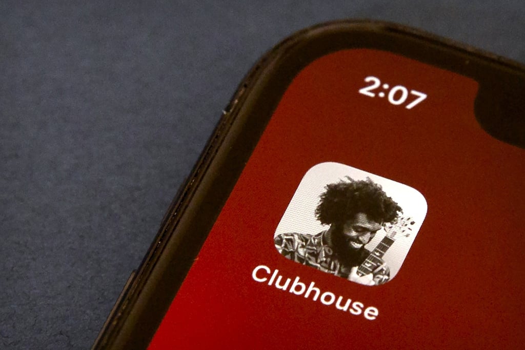 The icon for the social media app Clubhouse is seen on a smartphone screen. Photo: AP Photo The icon for the social media app Clubhouse is seen on a smartphone screen. Photo: AP Photo