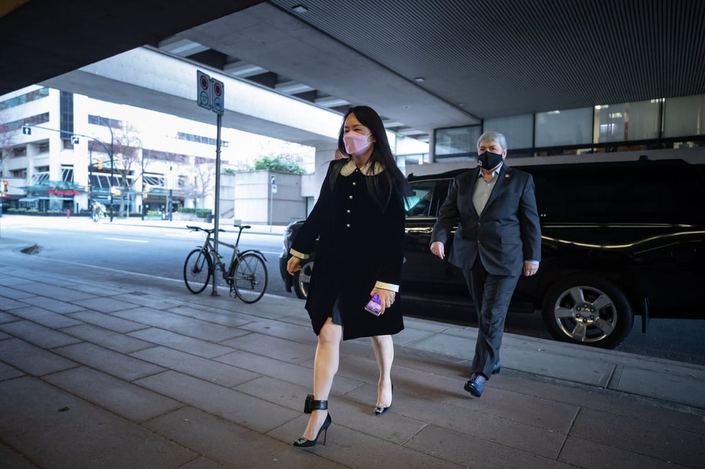 Meng Wanzhou arrives at the Supreme Court in Vancouver in this April 1 file photo. Photo: Bloomberg Meng Wanzhou arrives at the Supreme Court in Vancouver in this April 1 file photo. Photo: Bloomberg