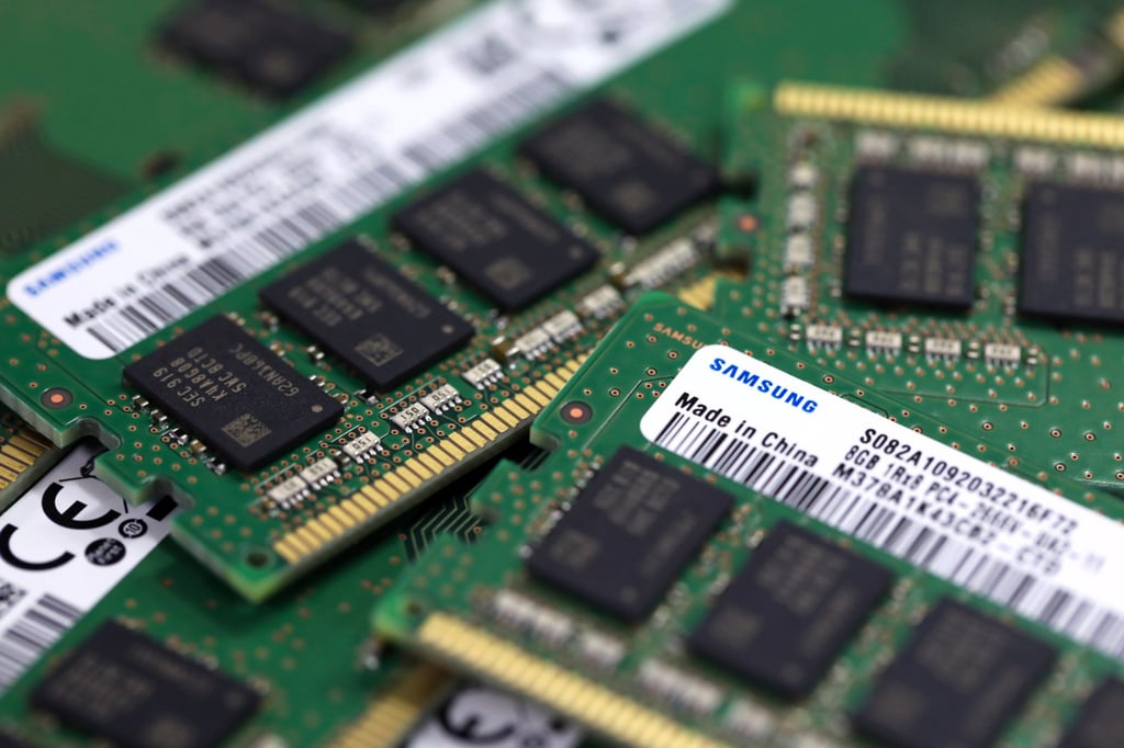 Samsung Electronics Co. memory modules pictured in Seoul, South Korea, in 2019. China is the endpoint for more than 25 per cent of Korea’s exports. Photo: Bloomberg