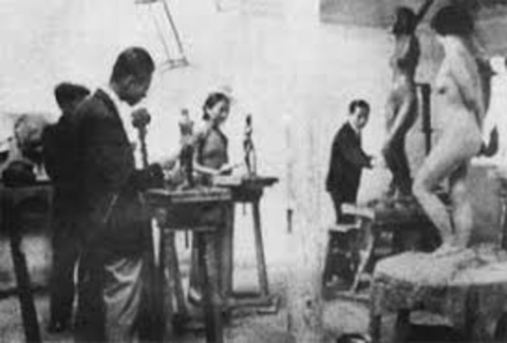 The first nude model drawing class in China, at the Shanghai Art Academy, in 1920. Photo: Handout