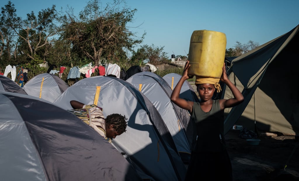 An evacuation site in Mozambique after Cyclone Idai in March 2019. Photo: AFP
