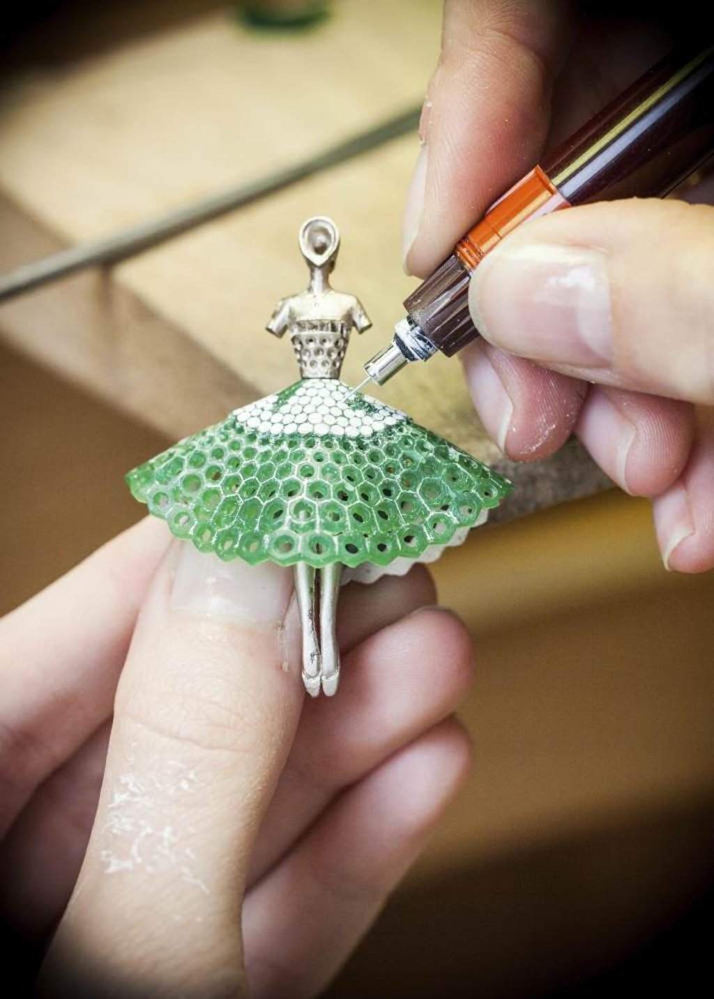 The craftsmanship behind Van Cleef & Arpels’ ballerina clips. Photo: Van Cleef & Arpels The craftsmanship behind Van Cleef & Arpels’ ballerina clips. Photo: Van Cleef & Arpels