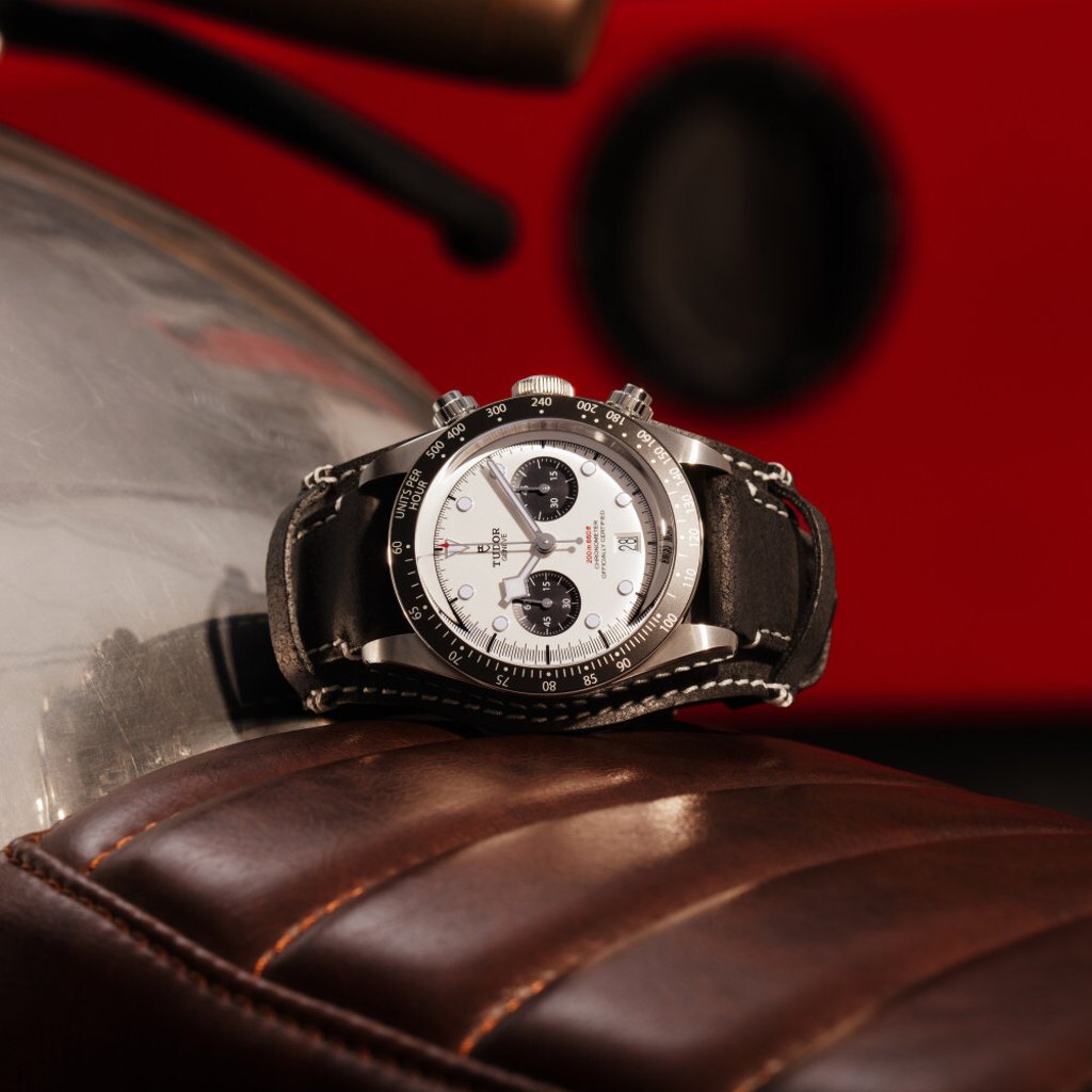 The Tudor 2021 Black Bay Chrono has anodised aluminium inserts on the bezels. Photo: Tudor