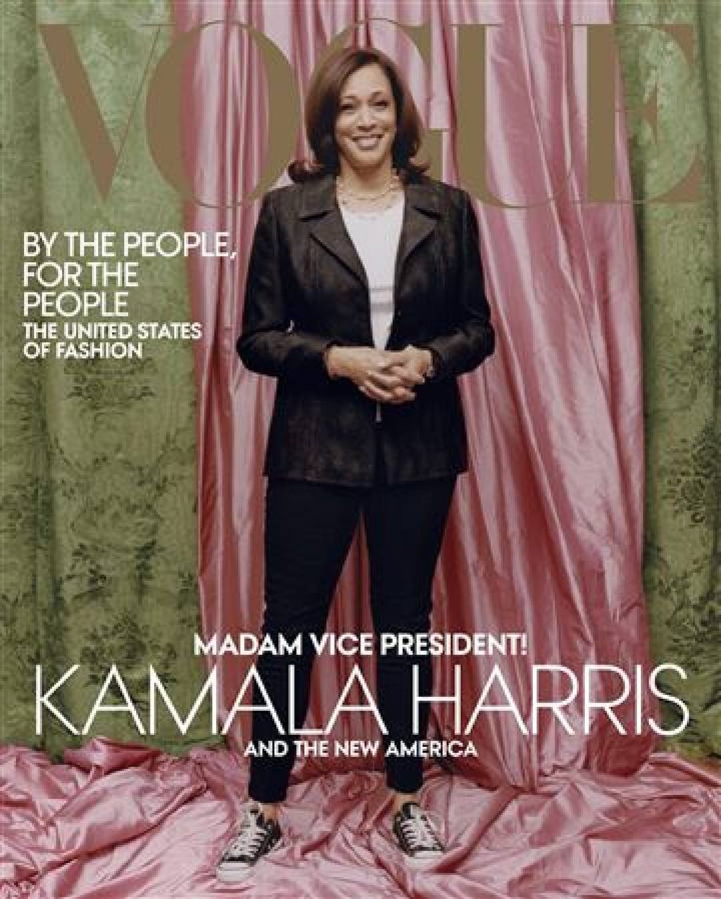 Kamala Harris’ controversial Vogue cover from February 2021, which many of her supporters felt was disrespectful. Photo: Vogue Kamala Harris’ controversial Vogue cover from February 2021, which many of her supporters felt was disrespectful. Photo: Vogue