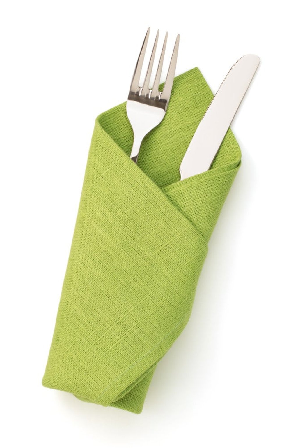 A napkin – not a serviette – around a fork and knife. Photo: Shutterstock