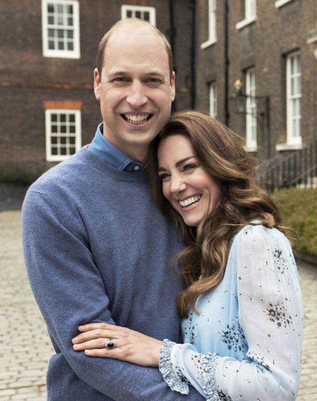 Prince William and Kate, Duchess of Cambridge, at Kensington Palace in April 2021. Photo: Camera Press/PA via AP