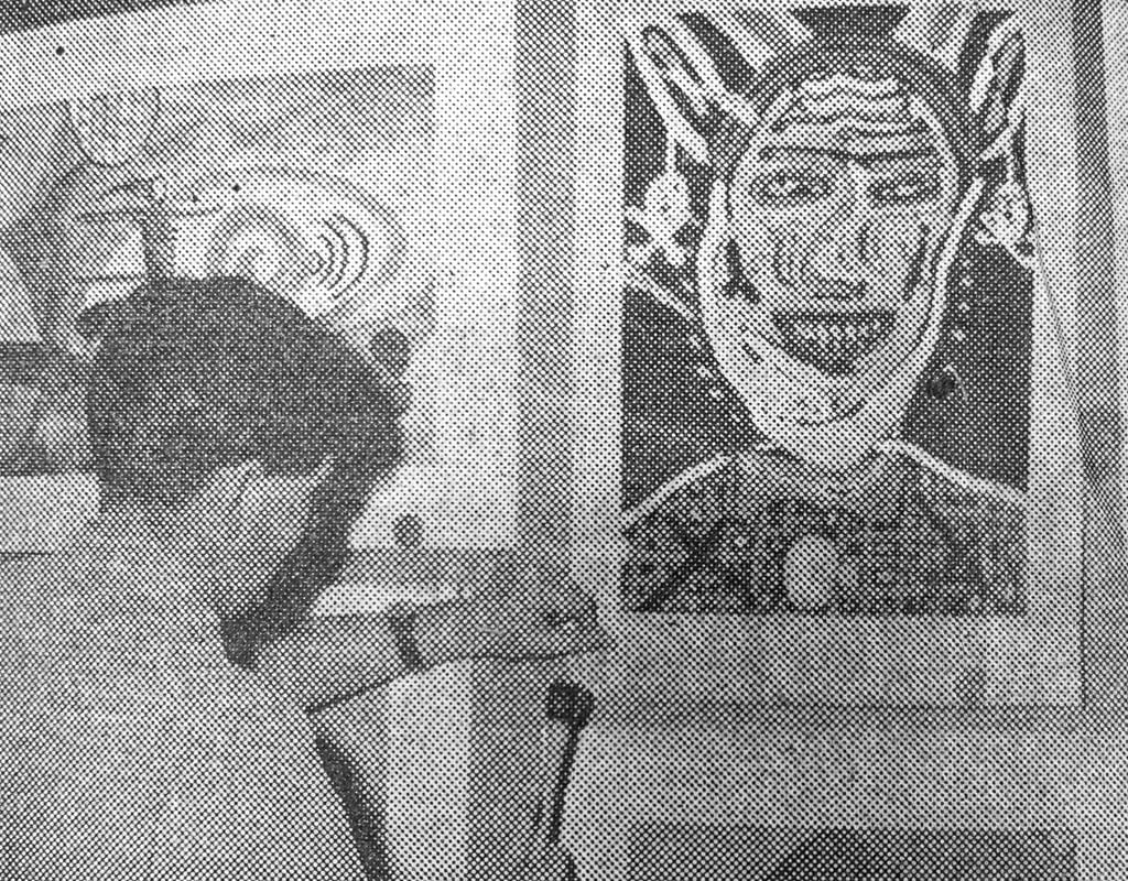 A modernistic work by 10-year-old Nicholas Newton-Dunn at the 1955 Festival of the Arts. The piece won second prize in the children’s painting competition.