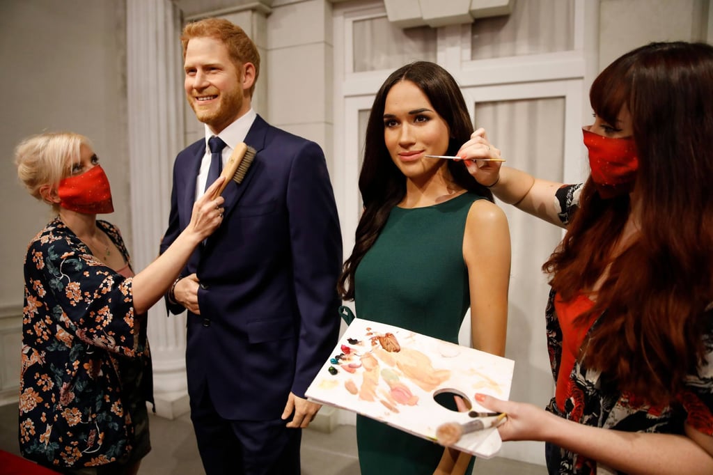 Artists put the finishing touches to wax figures of Britain’s Prince Harry and Meghan Markle at Madame Tussauds London in July 2020 – the couple has since been moved to a new space. Photo: AFP via Getty Images/TNS Artists put the finishing touches to wax figures of Britain’s Prince Harry and Meghan Markle at Madame Tussauds London in July 2020 – the couple has since been moved to a new space. Photo: AFP via Getty Images/TNS