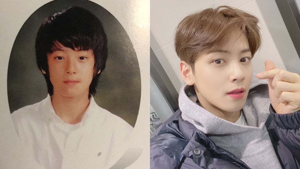 Cha Eun-woo in his school years and now. Photo: Nate Pann