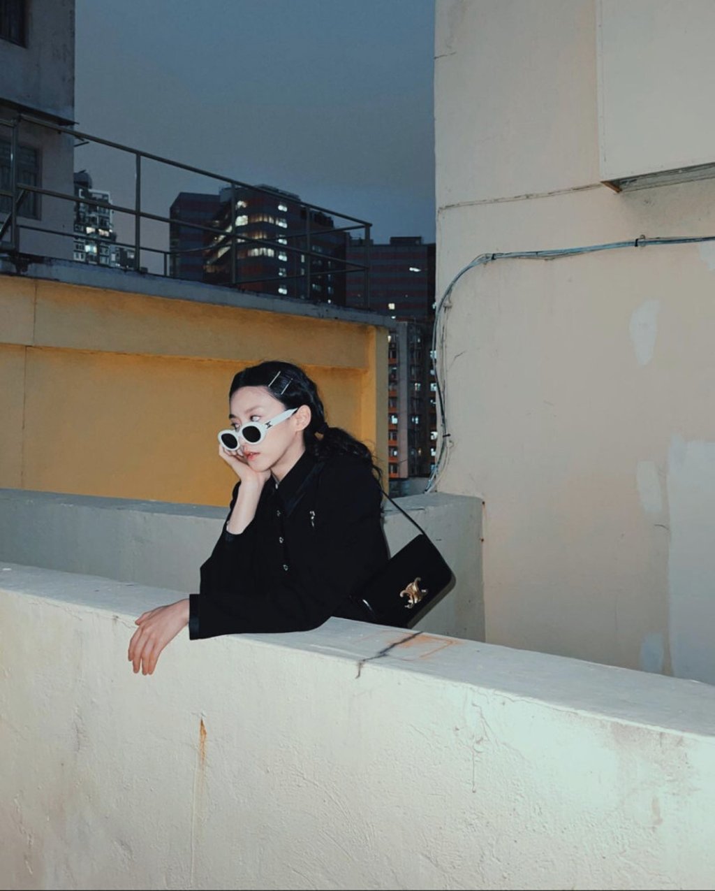 Hong Kong actress Angela Yuen with a Celine Triomphe bag. Photo: Celine Hong Kong actress Angela Yuen with a Celine Triomphe bag. Photo: Celine