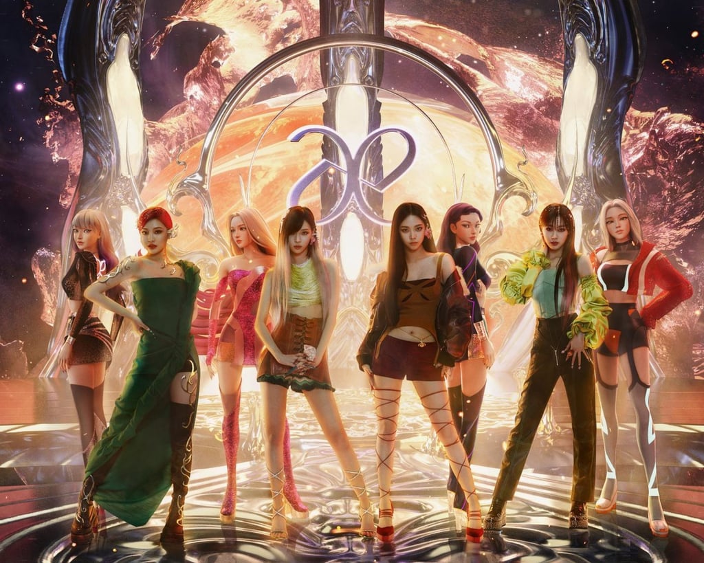 Aespa members with their avatars. Photo: @saiasei/Twitter Aespa members with their avatars. Photo: @saiasei/Twitter