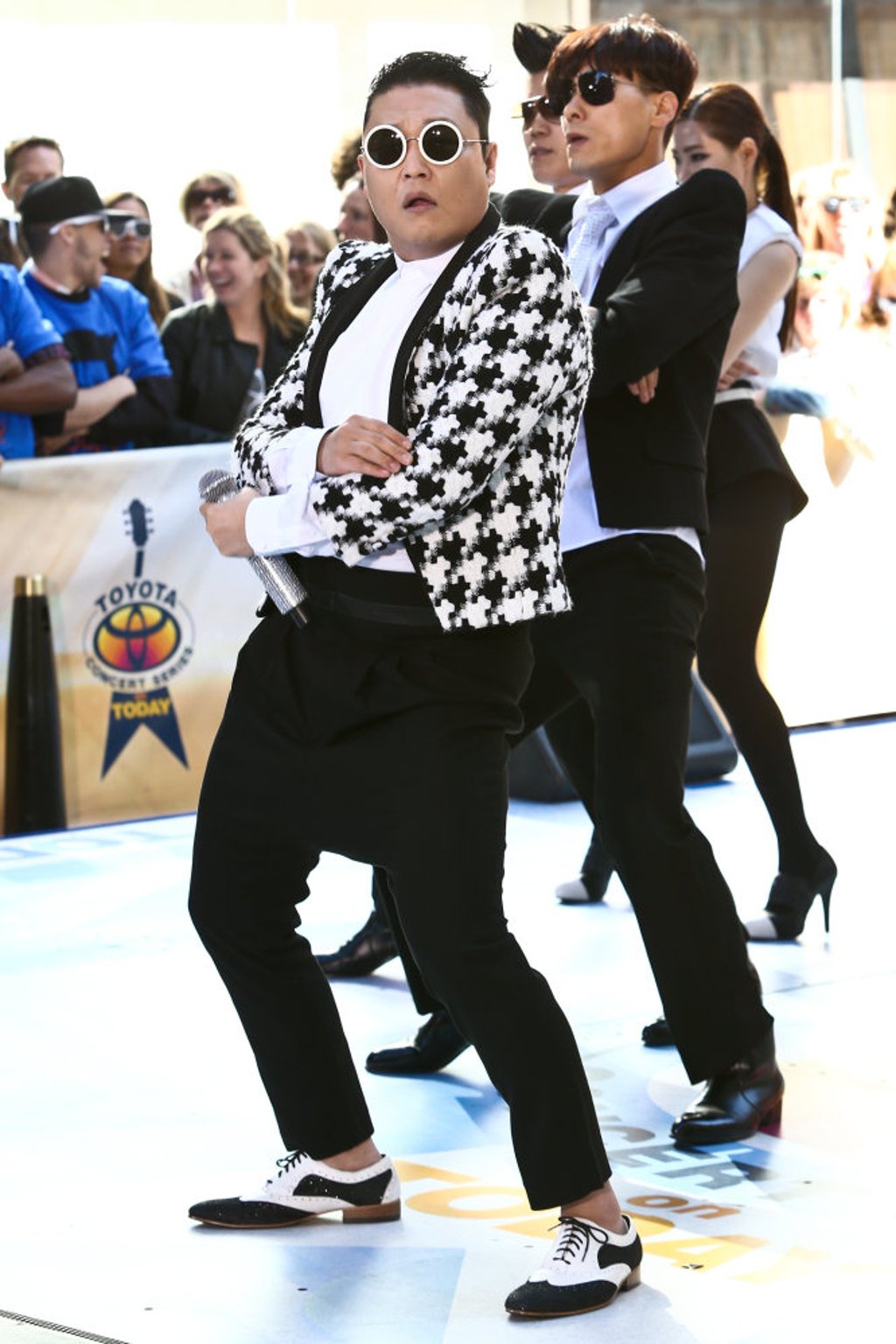 Korean rapper Psy performs on the Today Show at Rockefeller Plaza in May 2013 in New York City. Photo: Shutterstock Korean rapper Psy performs on the Today Show at Rockefeller Plaza in May 2013 in New York City. Photo: Shutterstock