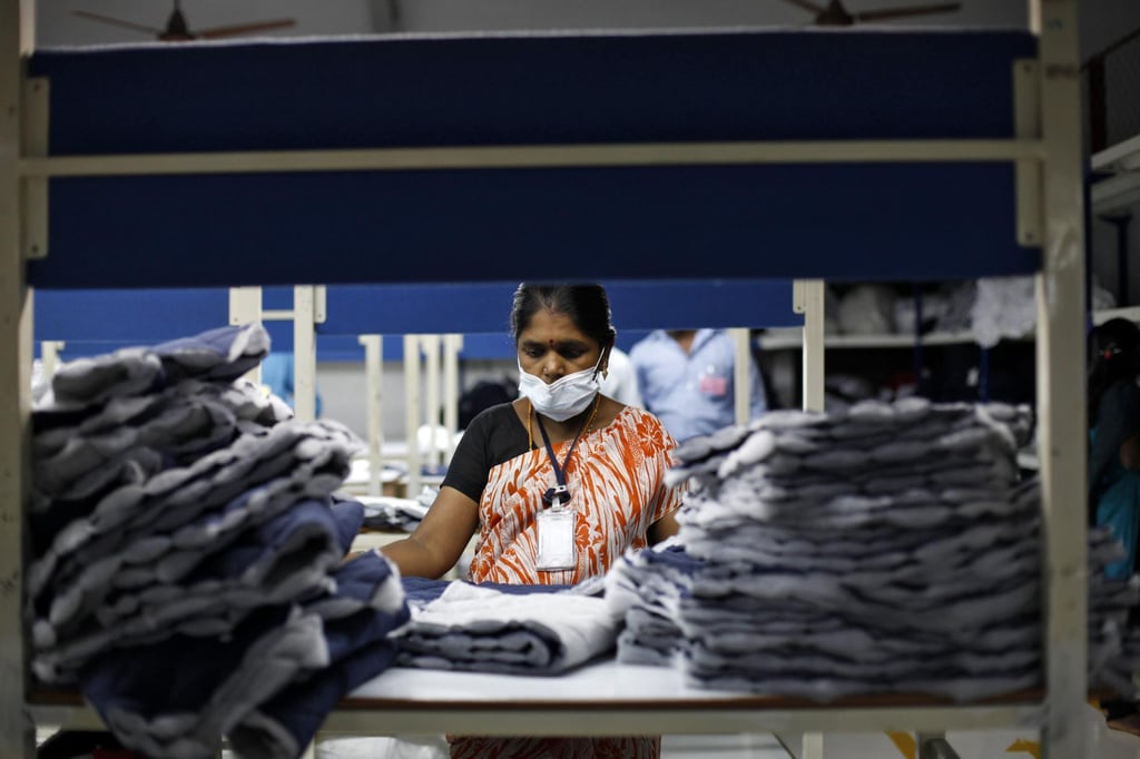 A worker at a garment factory in Tiruppur, in the southern Indian state of Tamil Nadu. Photo: Reuters
