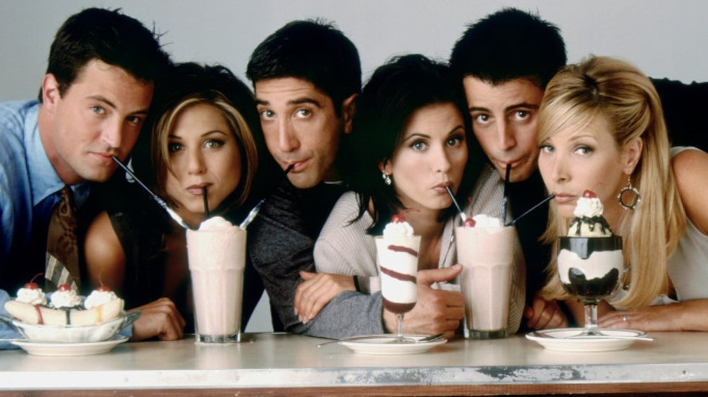 The cast of Friends can probably afford not to share milkshakes any more. Photo: Warner Bros The cast of Friends can probably afford not to share milkshakes any more. Photo: Warner Bros