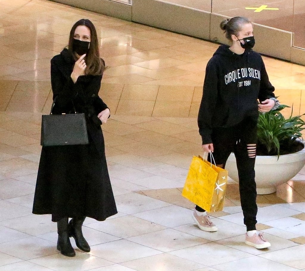 Angelina Jolie goes shopping with her daughters Zahara and Shiloh. Photo: Backgrid