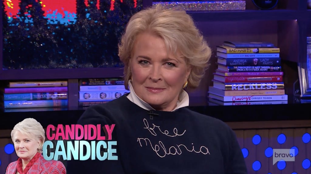 Actress Candice Bergen wears a Free Melania shirt for a TV appearance. Photo: @thehill/Twitter