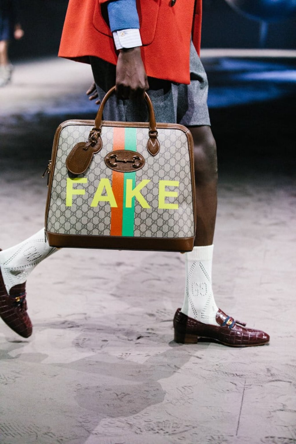 Gucci’s Not Fake collection – a shrewd statement on the prevalence of counterfeit luxury goods. Photo: Gucci Gucci’s Not Fake collection – a shrewd statement on the prevalence of counterfeit luxury goods. Photo: Gucci