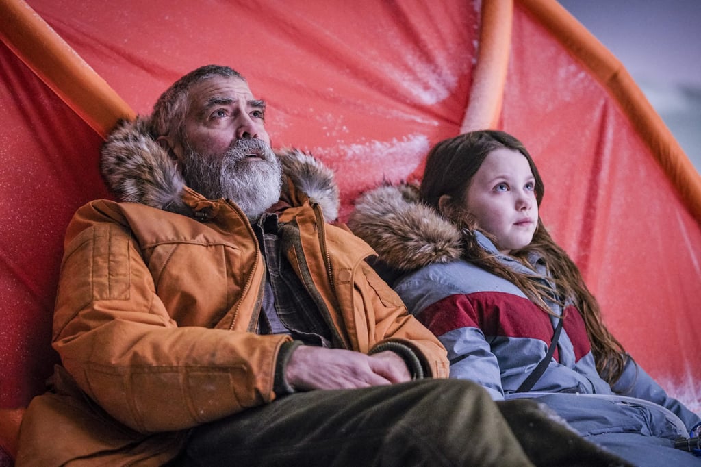 George Clooney as Augustine and Caoilinn Springall as Iris in Netflix’s The Midnight Sky. Photo: Netflix/TNS
