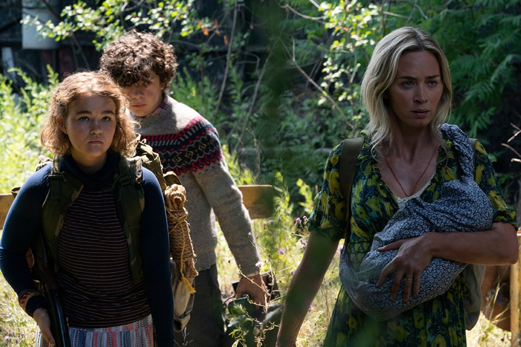 From left, Millicent Simmonds, Noah Jupe and Emily Blunt brave the unknown in A Quiet Place Part II. Photo: Paramount Pictures/TNS