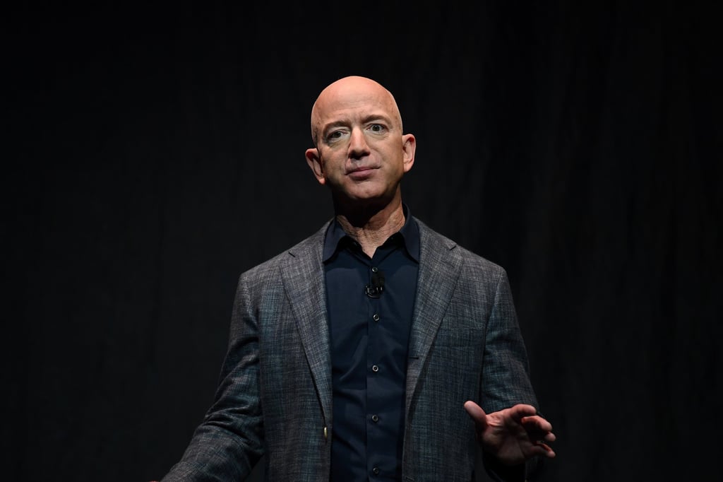 FILE PHOTO: Founder, Chairman, CEO and President of Amazon Jeff Bezos speaks during an event about Blue Origin’s space exploration plans in Washington, US, May 9, 2019. Reuters/Clodagh Kilcoyne/File Photo