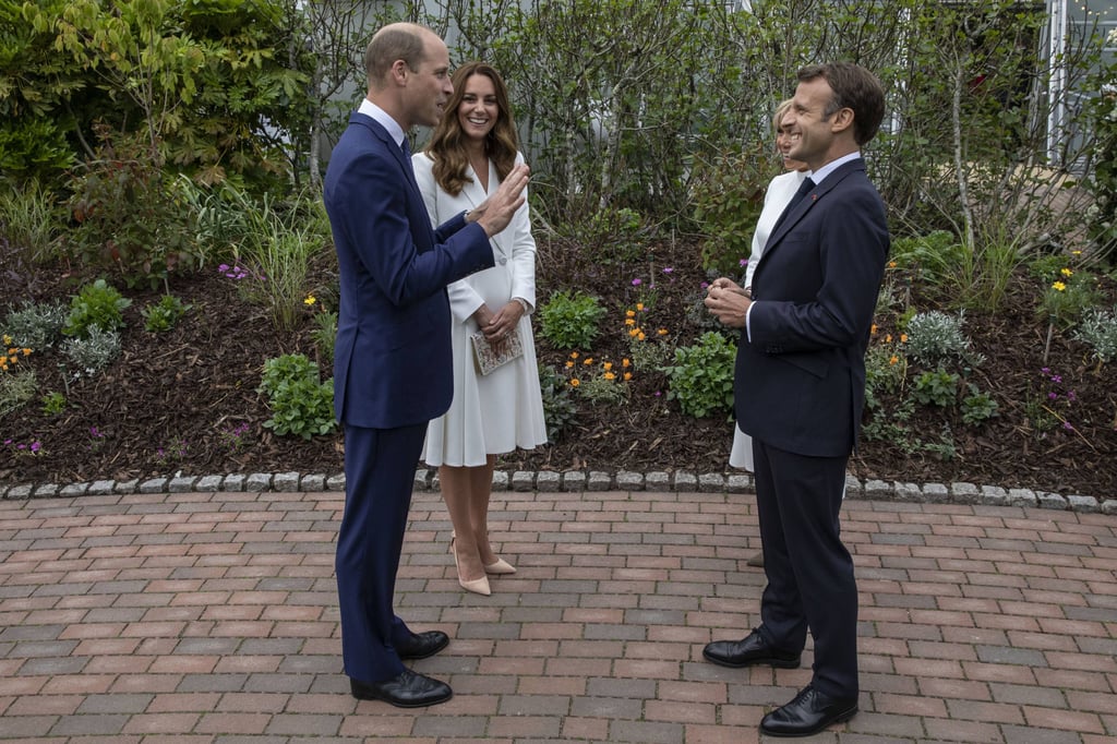 Britain’s Prince William and Kate, the Duchess of Cambridge, speak to French President Emmanuel Macron and wife Brigitte on Friday. Photo: AP Britain’s Prince William and Kate, the Duchess of Cambridge, speak to French President Emmanuel Macron and wife Brigitte on Friday. Photo: AP