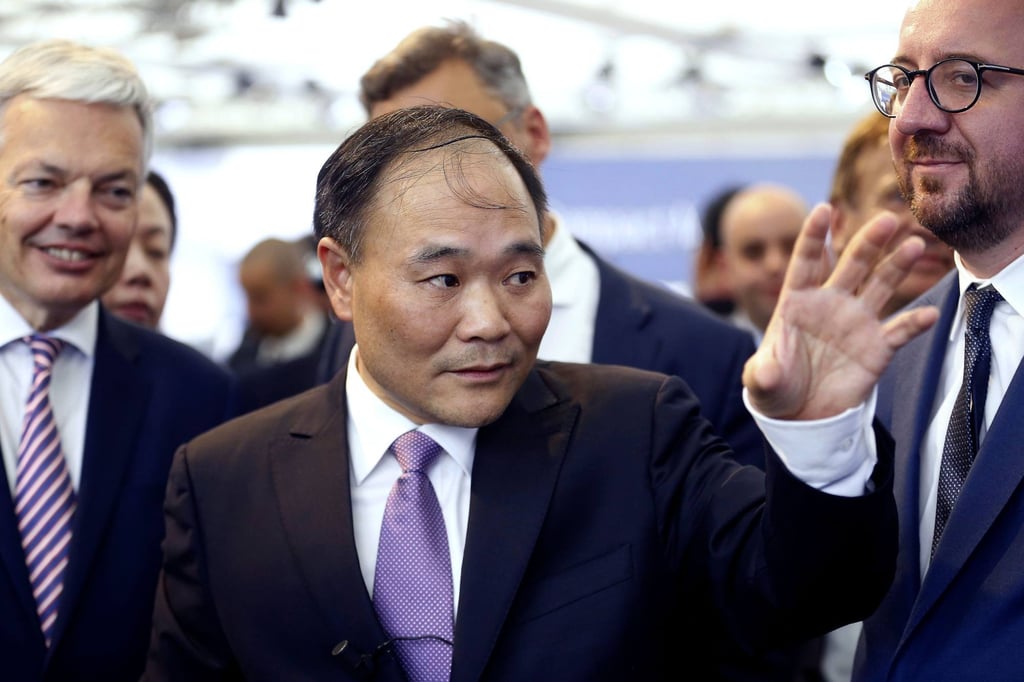 Geely founder Li Shufu seen during a meeting in Brussels in February 2018. Photo: AFP