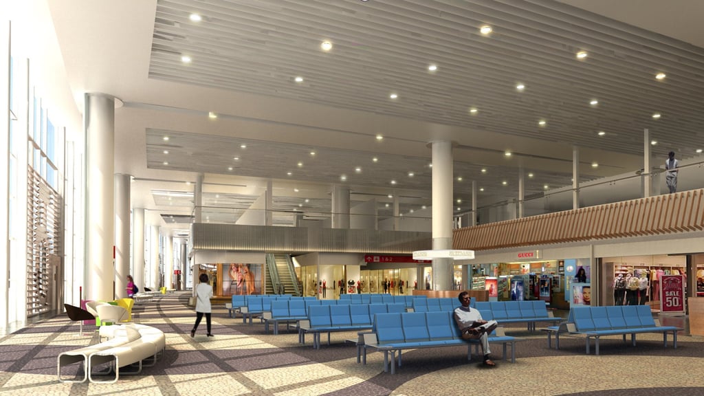 Airports already function at near-optimal level, Nic Banks says, so new measures will be more about tracking people than infection control. Image: Atelier Pacific