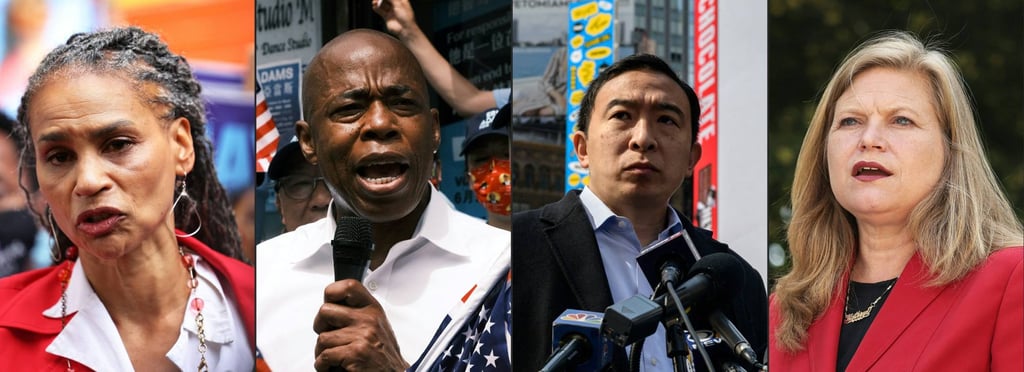 Some of the candidates for New York City mayor: Maya Wiley, Eric Adams, Andrew Yang and Kathryn Garcia. Photo: AP