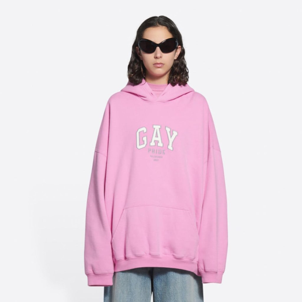 Balenciaga’s Pride boxy hoodie. Photo: Balenciaga Balenciaga’s Pride boxy hoodie. Photo: Balenciaga