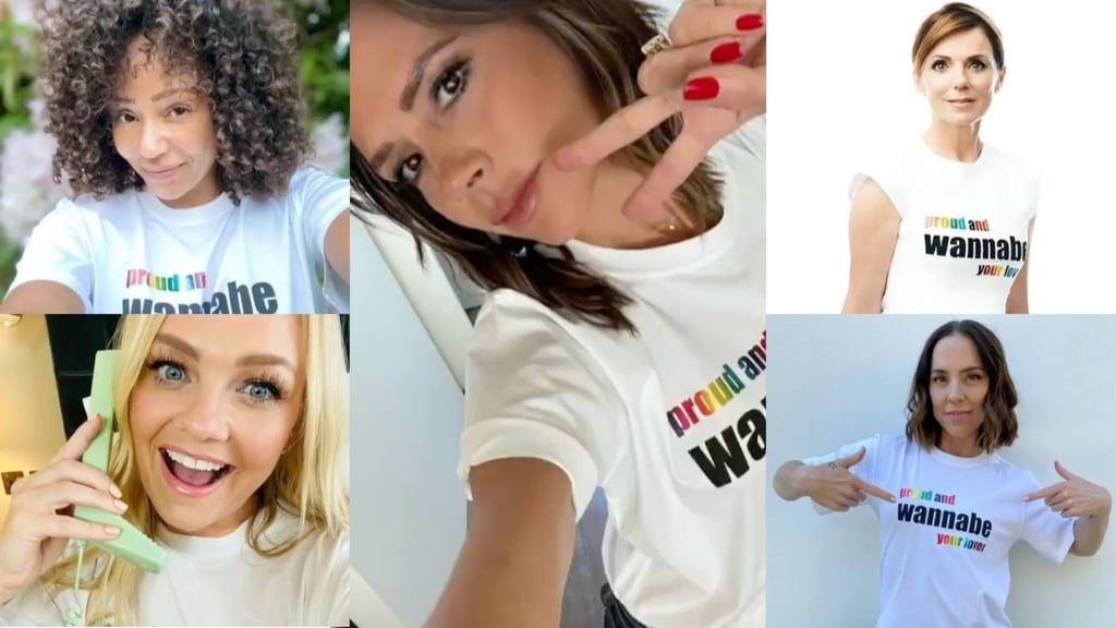 Victoria Beckham’s 2021 Pride shirts. Photo: @victoriabeckham/Instagram